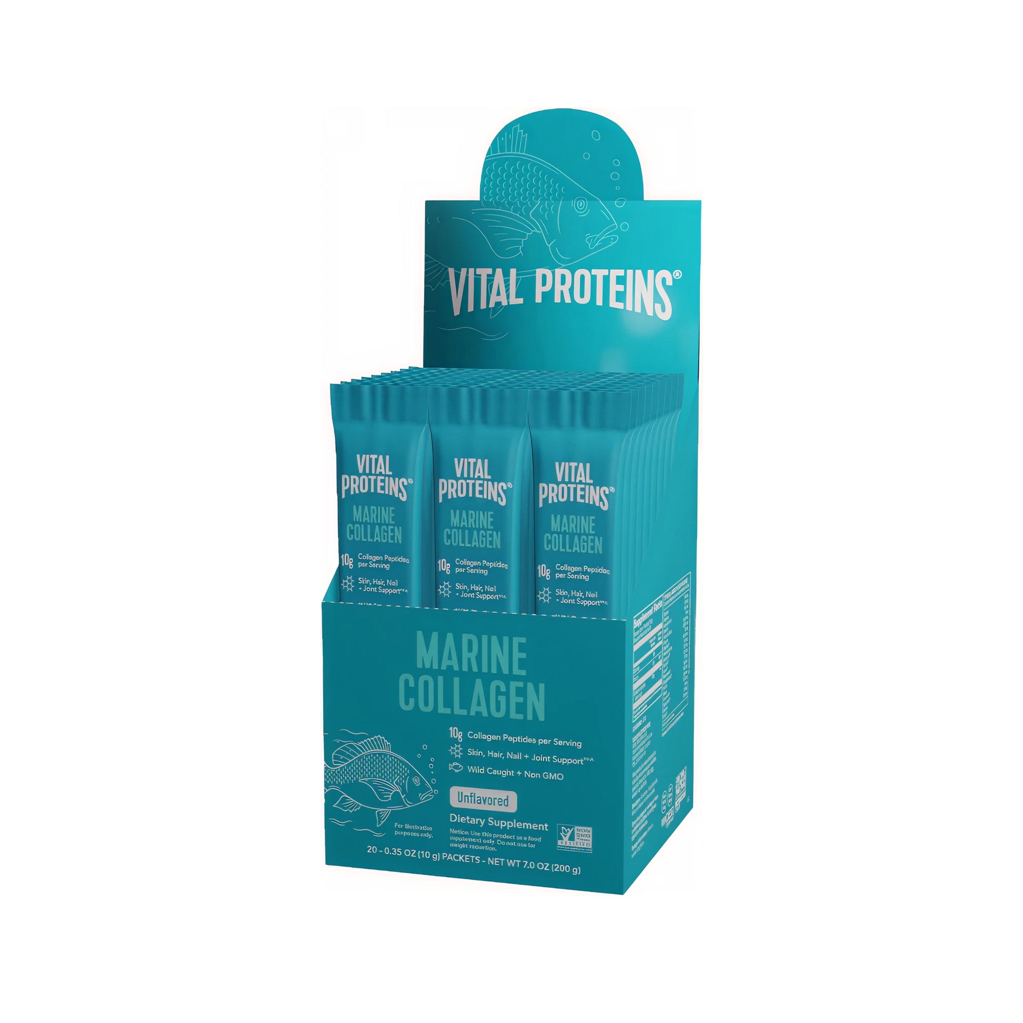 Vital Proteins مرين كولاجين ستيك باك (بدون نكهة) - 20 كيس 200 غ
