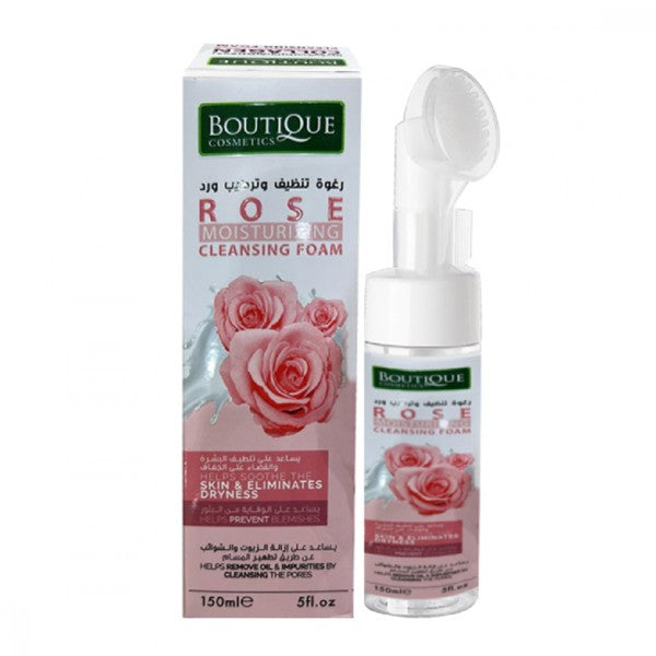 Boutique foaming face cleanser 150ml moisturized with rose