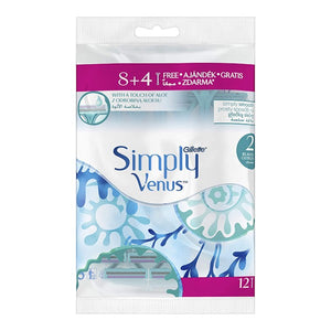 Gillette Razor simply venus 2 12 pack 8+4 free