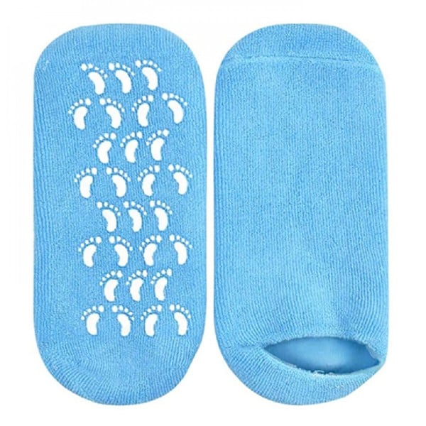 Spa System Gel Socks For Moisturizing Feet Blue