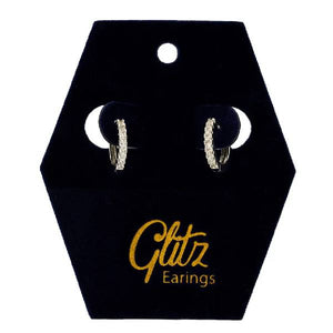 Glitz ear ring diamond silver circle