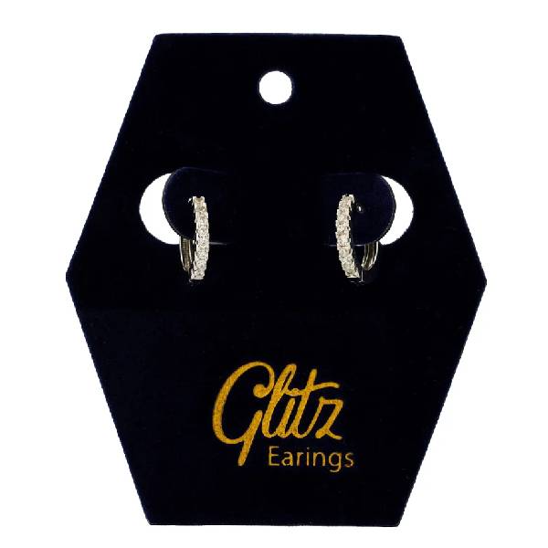 Glitz ear ring diamond silver circle