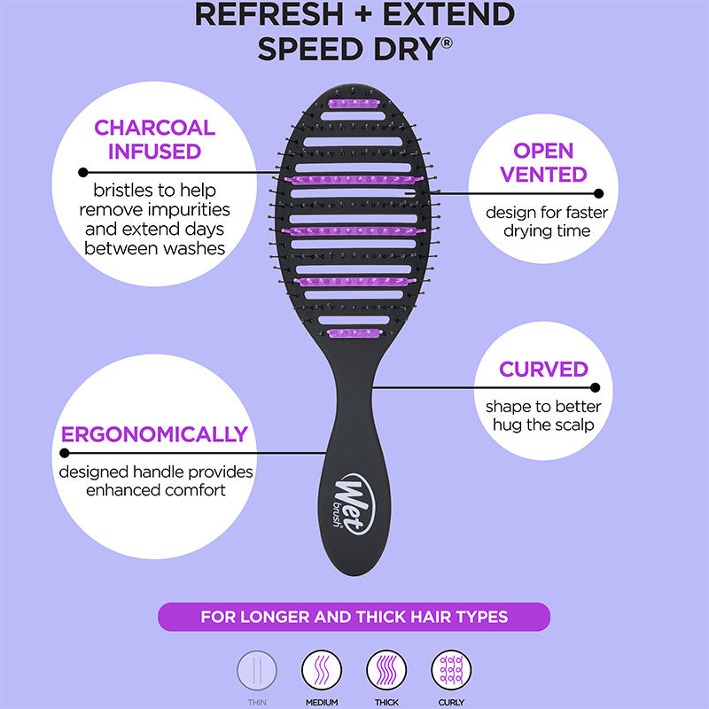 Wet Brush Speed Dry Charcoal Hair Brush – Detangling & Fast Drying