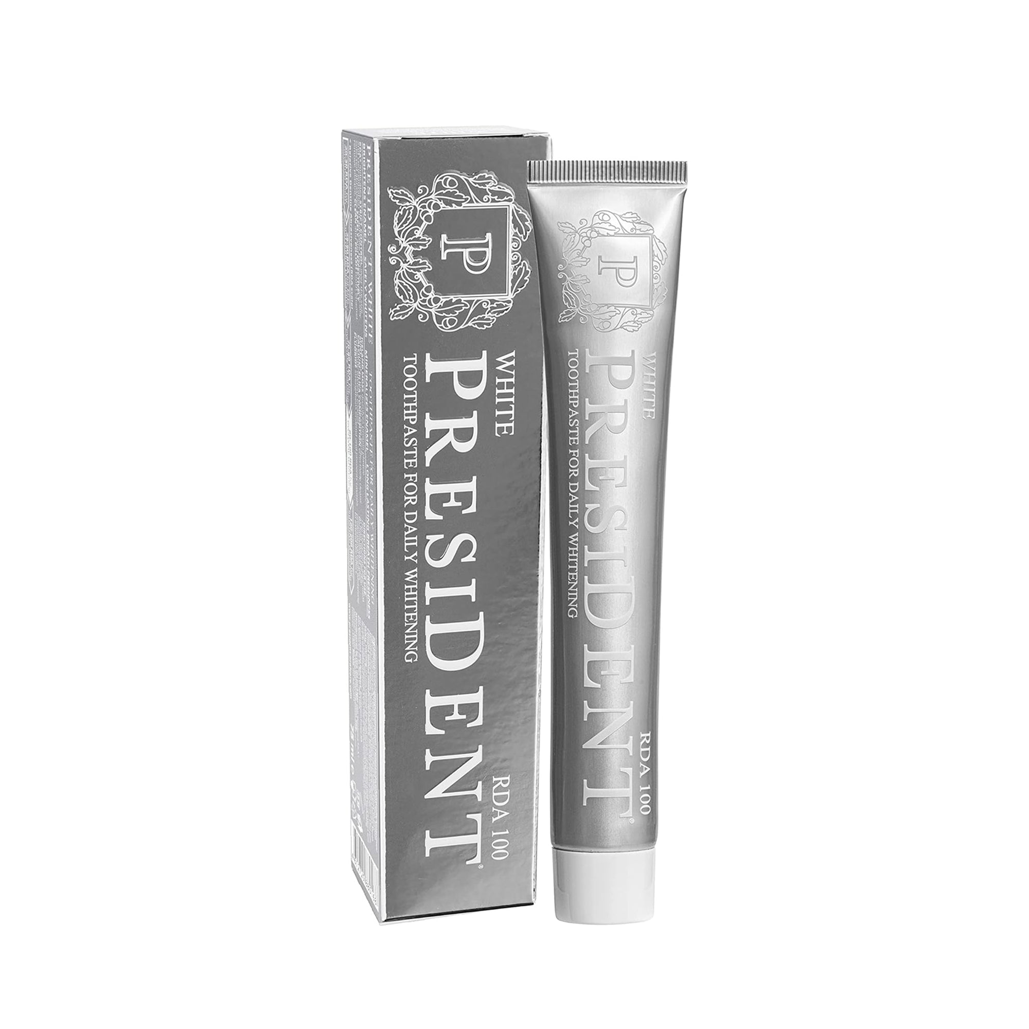 PRESIDENT White Whitening Toothpaste 75g - 100 RDA Enamel Safe