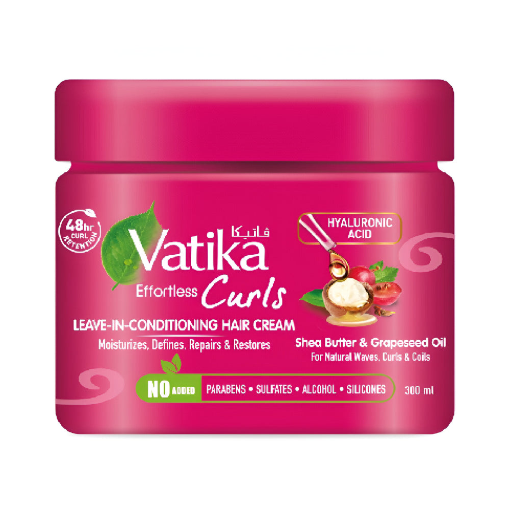 كريم الشعر Vatika 300 مللي لتنعيم تجعيد الشعر دون شطفه