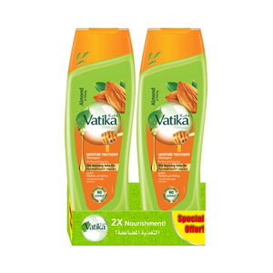 Vatika Hair Shampoo 350ml Moisture Lock With Almond And Honey Twin Pack