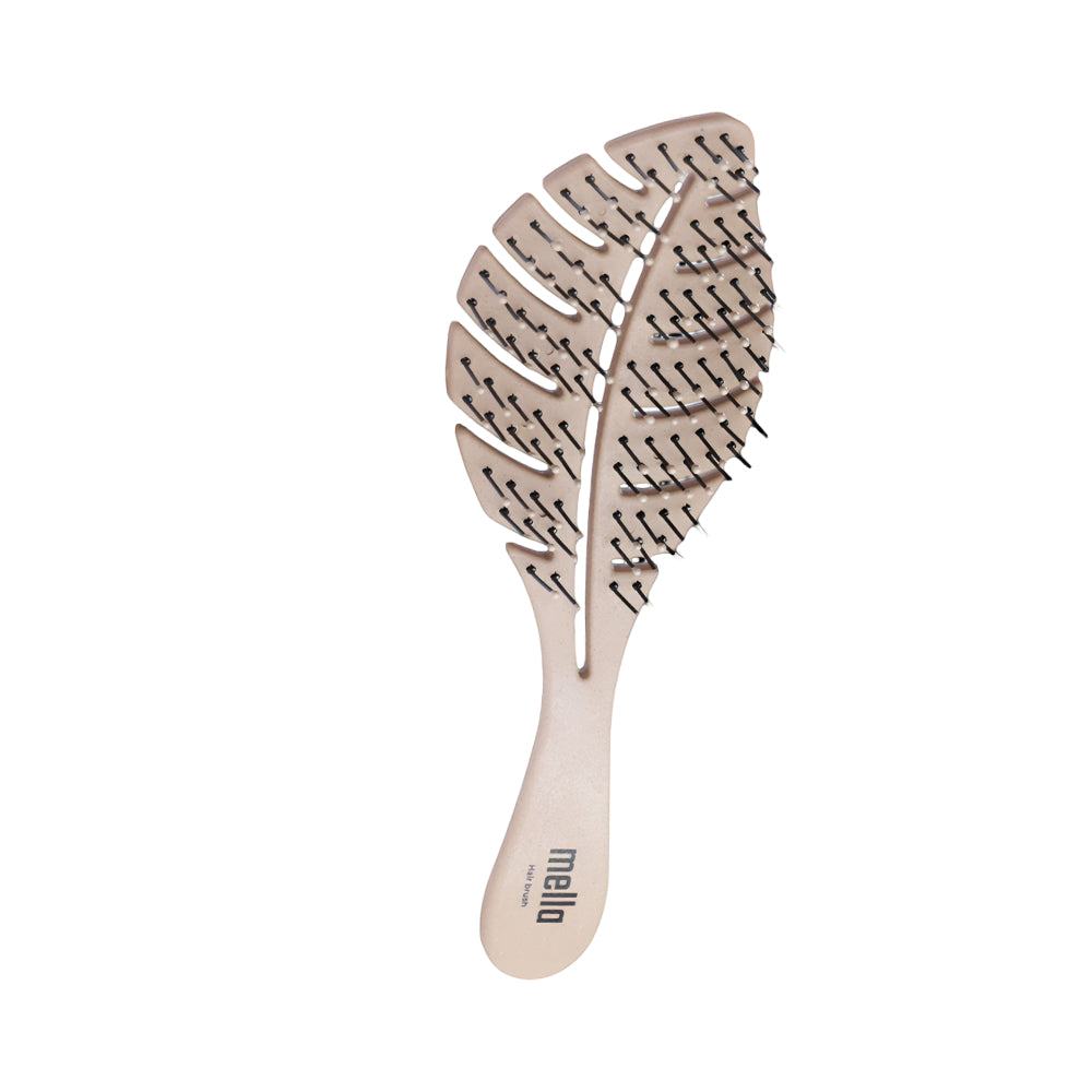 Mella Hair Brush Leaf Shape For Detangling Beige