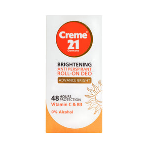 Creme 21 deodorant roll on 50ml advance bright