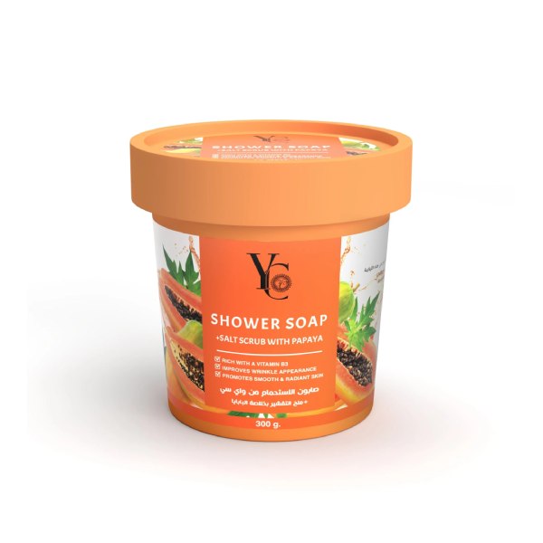 YC Shower Soap +Salt Scrub 300g Papaya