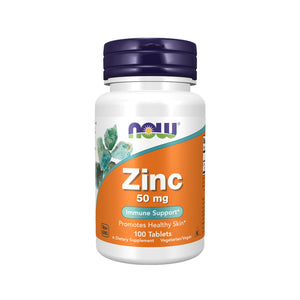NOW Foods Zinc 50 mg, 100 Tablets - Essential Mineral Supplement